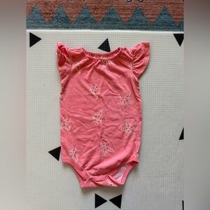 Okie Dokie|Baby girl/toddler Pink Starfish Patterned short sleeve onesie•••24M